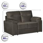 Sofá De 2 Lugares Cama Inbox Talim 1,45m Suede Café
