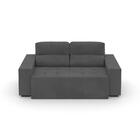 Sofá De 2 Lugares Extensível Novo Dubai De Suede Grafite 200cm