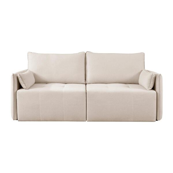 Sofá De 2 Lugares Retrátil Barbacena Tramado Cru 198cm