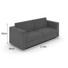 Sofá De 3 Lugares Albany De Suede Grafite 215cm