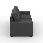 Sofá De 3 Lugares Aloy Couro Preto 206cm