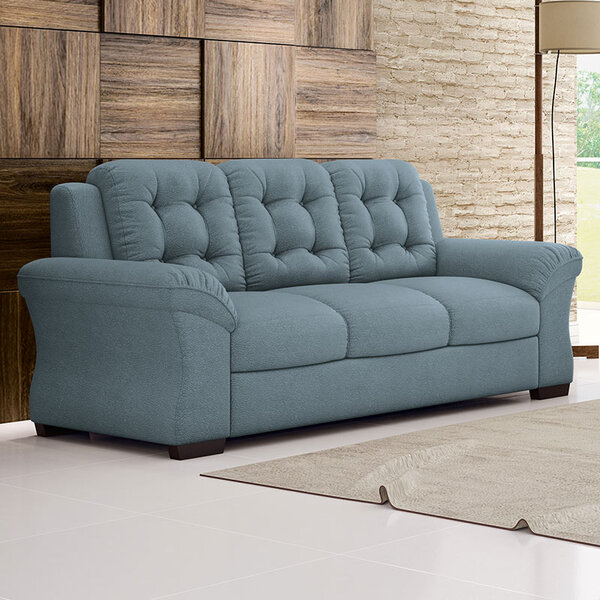 Sofá De 3 Lugares Martano – Linoforte Moveis - Cinza