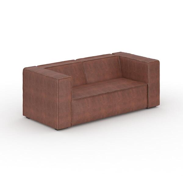 Sofá De 3 Lugares Morgan Ii Couro Mel Escuro 220cm