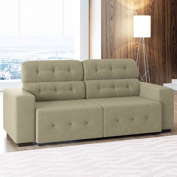 Sofá De 4 Lugares Blanc – Linoforte Moveis - Bege
