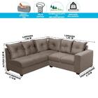 Sofá De Canto 1,66x1,83m 4 Lugares Molas Espirais Capuccino