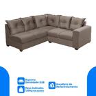 Sofá De Canto 1,66x1,83m 4 Lugares Molas Espirais Capuccino