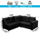 Sofá De Canto 1,66x1,83m 4 Lugares Molas Espirais D28 Preto