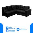 Sofá De Canto 1,66x1,83m 4 Lugares Molas Espirais D28 Preto