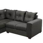 Sofá De Canto 1,66x1,83m 4 Lugares Molas Espirais Grafite