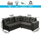 Sofá De Canto 1,66x1,83m 4 Lugares Molas Espirais Grafite