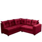 Sofá De Canto 1,66x1,83m 4 Lugares Molas Espirais Vermelho