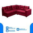 Sofá De Canto 1,66x1,83m 4 Lugares Molas Espirais Vermelho
