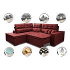 Sofá De Canto 2,60x2,36m Retrátil E Reclinável Com Molas Cama