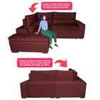 Sofá De Canto 2,60x2,36m Retrátil E Reclinável Com Molas Cama