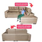 Sofá De Canto 2,60x2,36m Retrátil E Reclinável Com Molas Cama