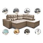 Sofá De Canto 2,60x2,36m Retrátil E Reclinável Com Molas Cama