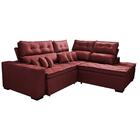 Sofá De Canto 2,60x2,36m Retrátil E Reclinável Com Molas Cama