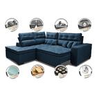 Sofá De Canto 2,60x2,36m Retrátil E Reclinável Com Molas Cama