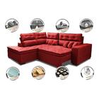 Sofá De Canto 2,60x2,36m Retrátil E Reclinável Com Molas Cama