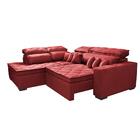 Sofá De Canto 2,60x2,36m Retrátil E Reclinável Com Molas Cama