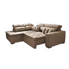 Sofá De Canto 2,60x2,36m Retrátil E Reclinável Com Molas Cama