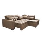 Sofá De Canto 2,60x2,36m Retrátil E Reclinável Com Molas Cama