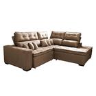 Sofá De Canto 2,60x2,36m Retrátil E Reclinável Com Molas Cama