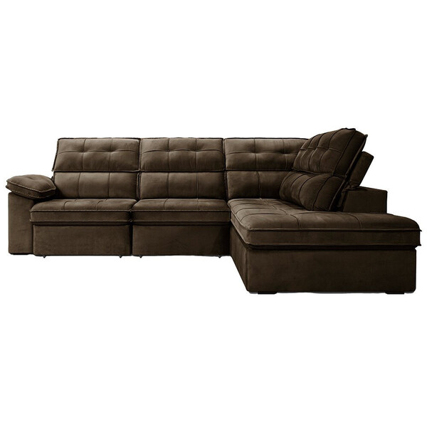 Sofá De Canto 2,84 X 2,0 M Gralha Azul Bragança, Retrátil E R