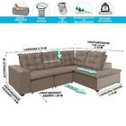 Sofá De Canto 270x210 M Chaise 4 Lugares Pillow Capuccino