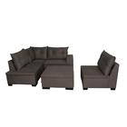 Sofá De Canto 3/2 Lugares Puff Tecido Sued - Santiago