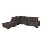 Sofá De Canto 3/2 Lugares Puff Tecido Sued - Santiago