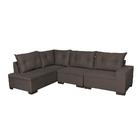 Sofá De Canto 3/2 Lugares Puff Tecido Sued - Santiago