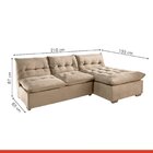 Sofá De Canto 3 Lugares 210cm M101 Martins Estofados Suede/be