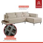 Sofá De Canto 3 Lugares 256cm M174 Linho/pérola