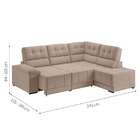 Sofá De Canto 3 Lugares Retrátil E Reclinável Firenze Suede C