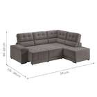 Sofá De Canto 3 Lugares Retrátil E Reclinável Firenze Suede C