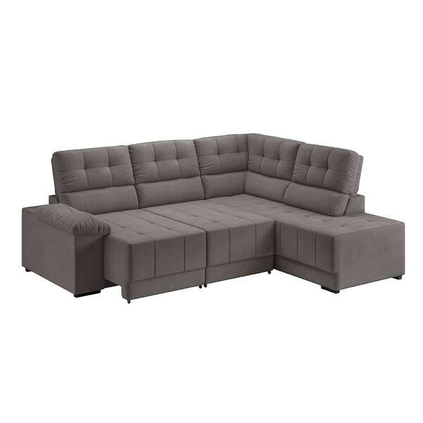 Sofá De Canto 3 Lugares Retrátil E Reclinável Firenze Suede C
