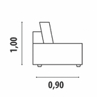 Sofá De Canto 3 X 2 Lugares Vicenza  Veludo Azul Marinho Vill