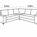 Sofá De Canto 3 X 2 Lugares Vicenza  Veludo Azul Marinho Vill