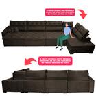 Sofá De Canto 4,80x2,36m Retrátil E Reclinável Com Molas Cama