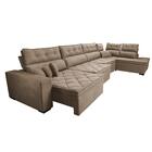 Sofá De Canto 4,80x2,36m Retrátil E Reclinável Com Molas Cama