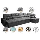 Sofá De Canto 4,80x2,36m Retrátil E Reclinável Com Molas Cama