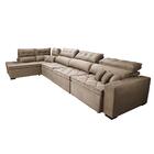 Sofá De Canto 4,80x2,36m Retrátil E Reclinável Com Molas Cama