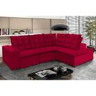 Sofá De Canto 4 Lugares 270x210 M Chaise Pillow Vermelho