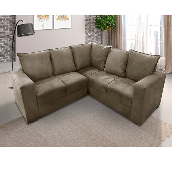 Sofá De Canto 4 Lugares Belo Slim Veludo Tiba