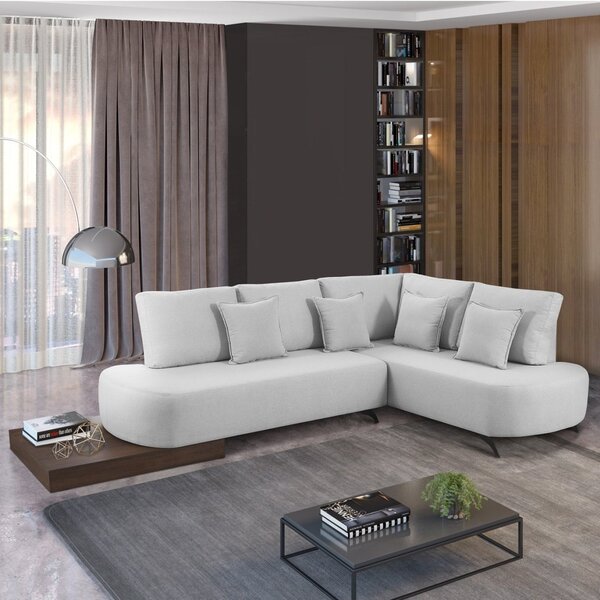 Sofá De Canto 4 Lugares Com Almofadas Decorativas Paris 2192