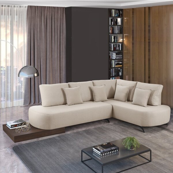 Sofá De Canto 4 Lugares Com Almofadas Decorativas Paris 2320