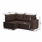 Sofá De Canto 4 Lugares Com Chaise 181cm Industrial Suede Mar