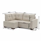 Sofá De Canto 4 Lugares Com Chaise 181cm Suede Bege  Bege