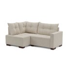 Sofá De Canto 4 Lugares Com Chaise 181cm Suede Bege  Bege